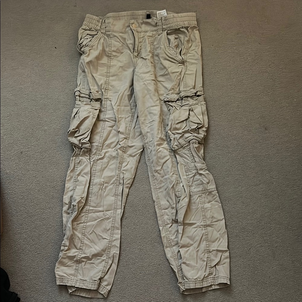 H&M Tan Cargo Jeans with Utility Style